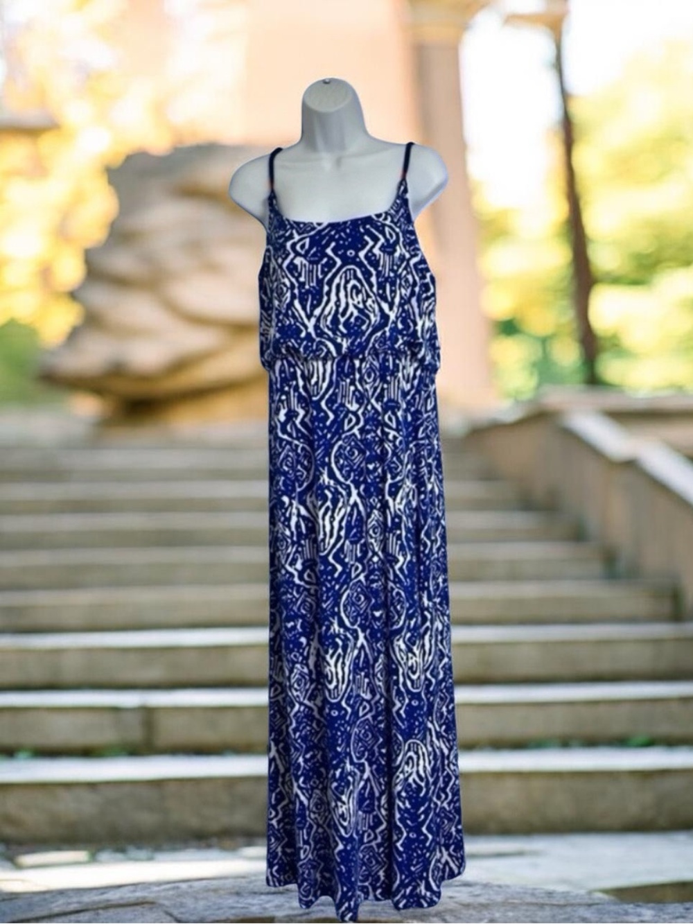 DEPT 222 Maxi Summer Dress Sleeveless Spaghetti Straps Side Slits Spandex